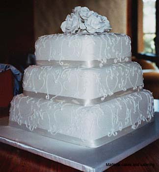 winter square wedding cakes